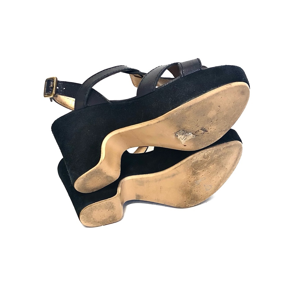 CAREL Paris Black Suede Platform Sandals - Picture 9 of 13